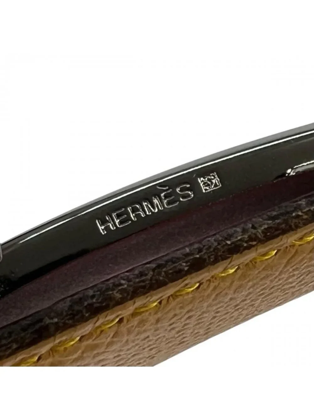 Hermes Belt Constance Reversible Leather Red Yellow Silver